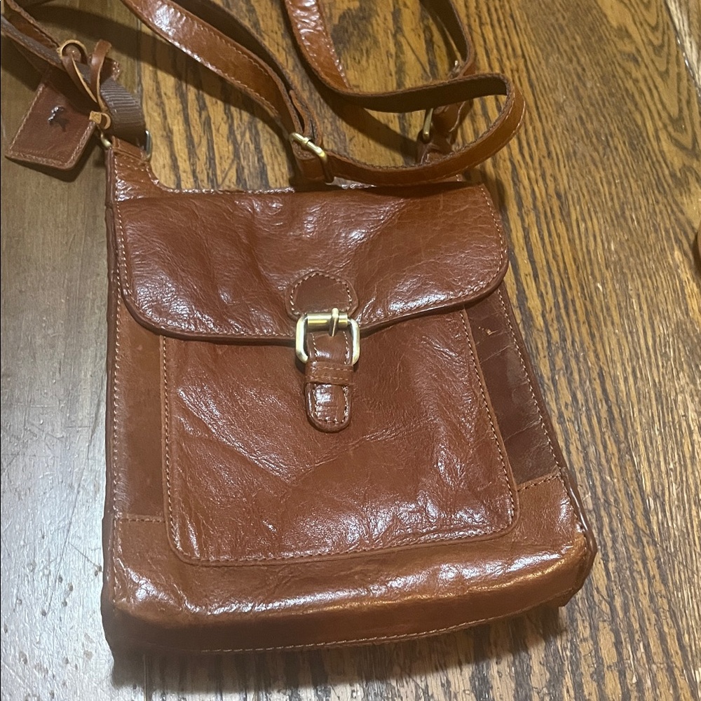 Brown Leather Ashwood leather crossbody Bag.